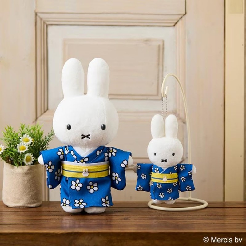 Sekiguchi Japanesque Miffy Kimono Mascot Keychain Floral Pattern 608669