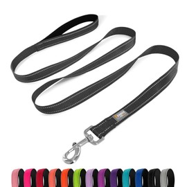 PenSeepet Dog Leash 6 FT Padded Handle Nylon Reflective Dogs Leashes for Medium Dogs Black