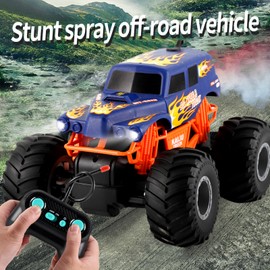 Remote Control Car, 1: 16 Remote Control Spray Car with LED Lights Simulated Off-Road Vehicle Toy for Kids Boys