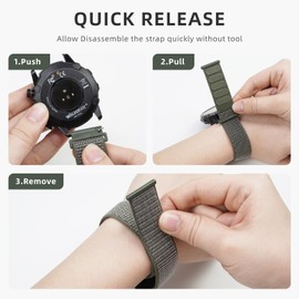 22mm Smart Watch Strap Precision Nylon Material, Quick Release/Installation Design, Breathable & Skin Friendly, Solid Color/ Patchwork Color Clash Design, Office/Outdoor/Training/Fitness/Daily Wear (Olive Green)