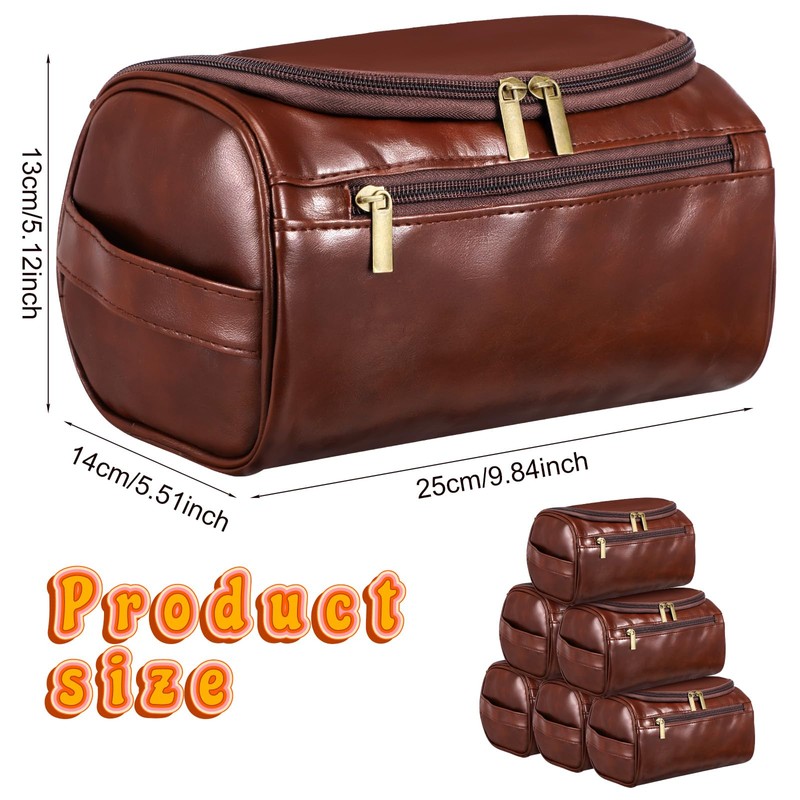 6 Pcs Groomsmen Gift Groomsmen Toiletry Bags Set Leather Toiletry