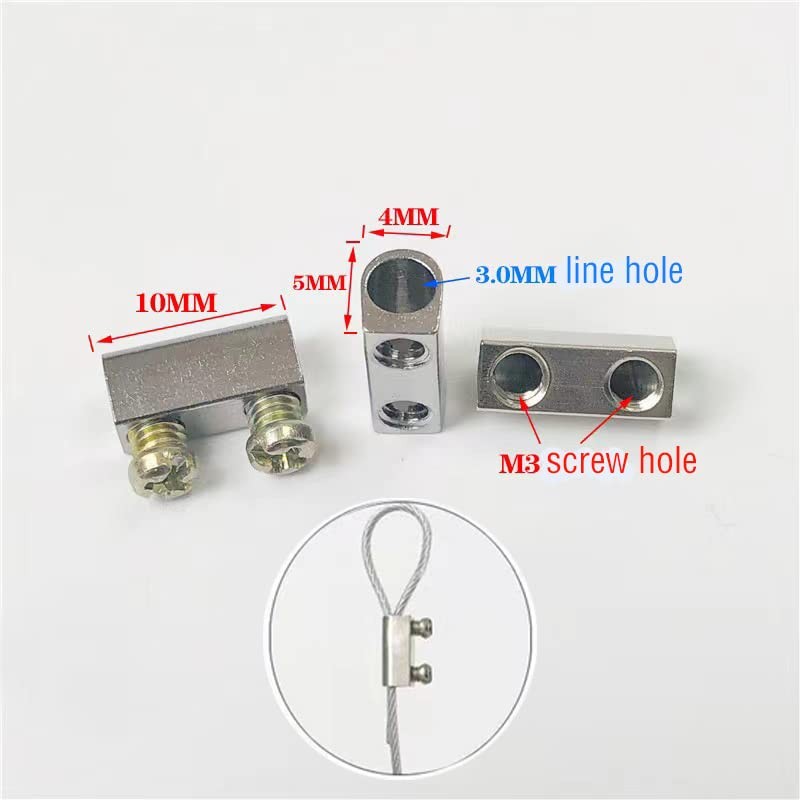 20Pcs Upgraded wire Rope cable clamps single/hole cable clamps（3.0MM line
