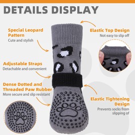 KOOLTAIL Non-slip dog socks, double-sided handles, dog socks for licking to prevent scratches on hardwood floors, outdoor dog shoes and paw protection for small, medium and large