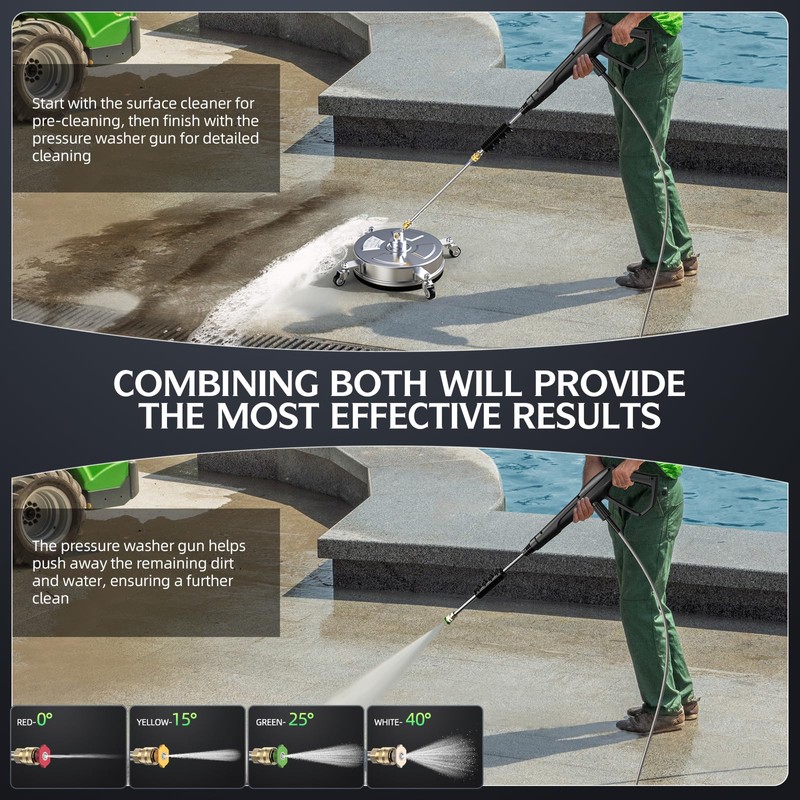 14" Pressure Washer Surface Cleaner 4500 PSI with 304 Industrial-grade