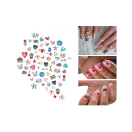 Heart Love Nail Sticker Arrow Valentine Day Love Lock Key Red Lips Wg449 Nail Wraps Art Stickers Manicure Supplies for Women for Home Nails Full Long Lasting Easy Apply and Remove