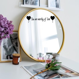 Heart Balloons Drawing Mirror Decals for Bathroom - You are Worthy of Love Sign Stickers Motivational with Hearts - Love Words of Inspiration Decor with Hearts