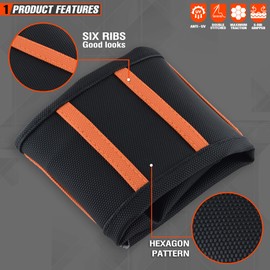 fewfuss Universial Dirt Bike Seat Cover - Soft Ribbed Rubber Seat Covers for Motorcross Enduro Orange