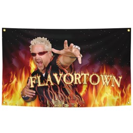 Funny Flags FLAVORTOWN Flags Banner 3X5Feet,Made Of Excellent Fabric, Sturdy, Durable And Brightly Colored, It Makes A Great Gift.