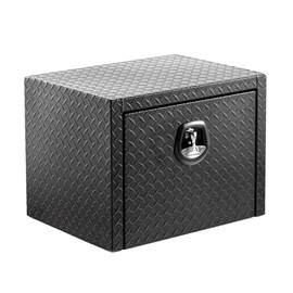 Gefaxi 24" Underbody Truck Box Heavy Duty Aluminum Underbed Toolbox with Lock & Keys Diamond Thread Plate Tool Storage Organizer Box for Pickup Truck ATV RV Trailer