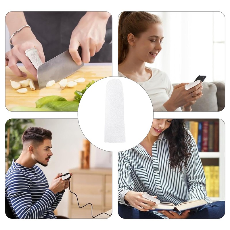 Cotton Finger Cots, 100 PCS Cloth Finger Protectors White Finger