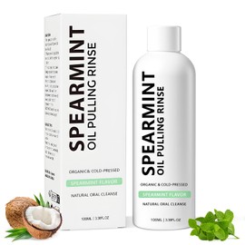 Spearmint Oil Pulling Rinse, Cold-Pressed Coconut Oil for Teeth, Mint Mouthwash, Powerful Organic Peppermint Oil Maintain Gum Health & Freshness Breath