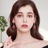 FDEETY Earrings for Women Crystal Teardrop Earrings Rhinestone Big Long