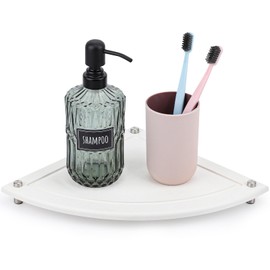 Segbeauty Fast Drying Corner Counter Shelf, 9.85in Instant Dry Corner Sink Organizer Diatomite Tray, Water Absorbent Tray for Bathroom Counter Decor, Corner Countertop Organizer for Soap Dispenser