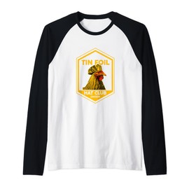 Tin Foil Hat Club Chicken Funny Chicken Lover Raglan Baseball Tee