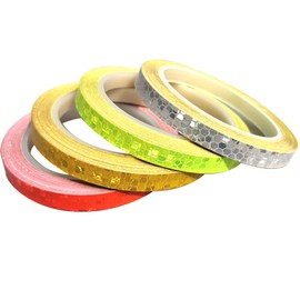Gebildet Pack of 4 Reflective Tape for Safety Warning Tape Safety Marking Tape (10 mm x 8 m, Red + Green + Yellow + White)
