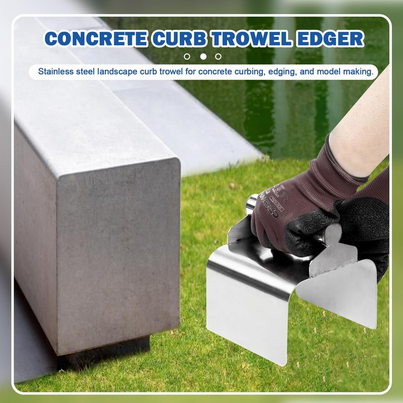 Pcmursal Concrete Curb Trowel, Concrete Curbing Tools, Landscape Curb Trowel