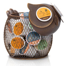 Made Easy Kit Coffee Pod Organizer - Home Coffee Bar Functional Décor - Café Station Countertop Storage Accessories (Owl)