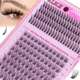 ALICE Lash Clusters Eyelash Clusters - 96pcs 10-16mm Wispy Eyelash Extensions with 84pcs 15-21mm Manga Spiky Individual Lashes - Mixed Lash Extensions for Natural Manga Look and Unique Style