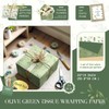 Aobkiat 24PCS Green Olive Leaf Themed Tissue Paper for Bags,Christmas