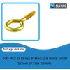 SISI UK Eye Screw Hooks Brass Plated Hook Eye Bolts