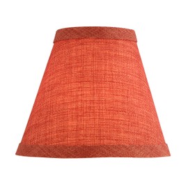 Aspen Creative 51044-5,Hardback Empire Transitional Clip-On Chandelier Shade/Brick Red Burlap Textured Fabric. 3"Top x 6"Bottom x 5"Slant.Set Of 5.