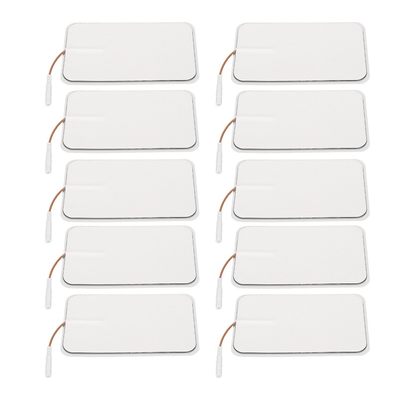 10Pcs TENS Unit Replacement Pads Rectangular Reusable Electrode Patches for