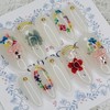 Fresh flower handmade nail tips - Oval XL / 생화꽃