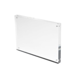 Deflecto 15mm A5 Magnetic Double Sided Acrylic Display Block Photo Frame, Clear, Transparent, Picture Display, (210 x 150 x 15mm)