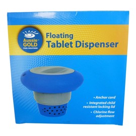 Aussie Gold Pool & Spa Deluxe Floating 3 Inch Chlorine Bromine Tablet Chemical Dispenser