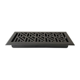 Empire Register Co, Vent Cover - 4x12 inch, Abstract Design, Textured Black Finish, Heavy Duty Floor Vent Covers, Metal Damper Attached. Vent Covers for Home Floor only.