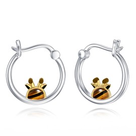 Giraffe Earrings Sterling Silver Giraffe Hoop Earrings Giraffe Jewellery Gifts for Women