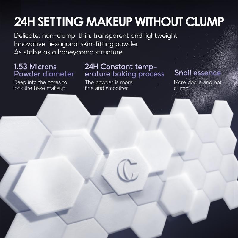 CARSLAN Black Magnet Pressed Setting Powder, 24H Longlasting Oil Control