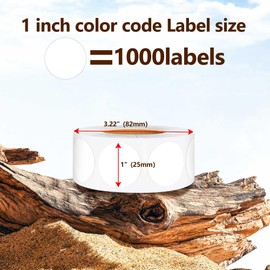 WANSTE 1000PCS White Circle Dot Labels, 1 inch Round Stickers Roll, Easy Peel Color-Coding Labels for Organization and Marking,Permanent Adhesive Blank Labels
