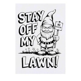 'Stay Off My Lawn' Temporary Tattoo - Water Resistant, Skin-Safe, Non-Toxic Transfer (TO00083035)