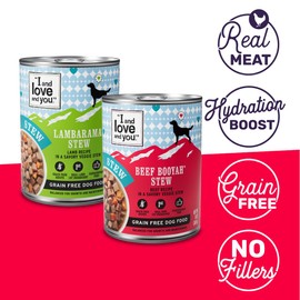 I and love and you Wet Dog Food - Baad Mooon On The Rise Variety Pack - Beef + Lamb, Grain Free, Filler Free 13oz can, 6pk