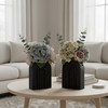 2 Pack Black Wooden Wall Vase for Pampas Grass and