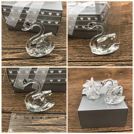 Crystal Swan Figurine Glass Swan Sculpture Animal Figurine Ornaments Table Centerpiece for Wedding Home Decor Accessories