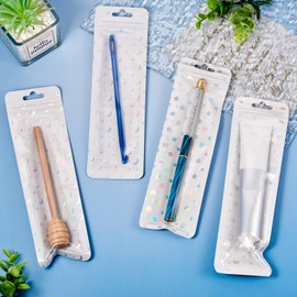 Crafans 30 Pieces Rectangle Ziplock Bags, Small Plastic Packaging, Ziplock Bags with Transparent Window, Resealable Bags, Ziploc Sorting Bags for Travel and