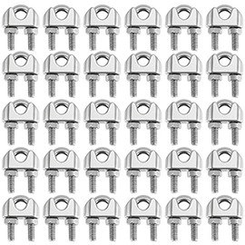 HOIGON 30 Pack 5/16 Inch M8 Wire Rope Cable Clip Clamp, 304 Stainless Steel U Bolt Saddle Fastener for 5/16 Wire Cable Rope Zipline