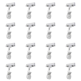 Jocon HD6006 Sign Clips Swivel Merchandise Sign Display Clip (Clear, 16 PCS)