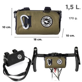ULAC NEO PORTER COURSIER SPRINT - Bolsa para manubrio de bicicleta, bolsa de alimentación frontal para bicicleta de carretera, bicicleta de montaña, ciclismo de viaje (musgo, 1.5 L)