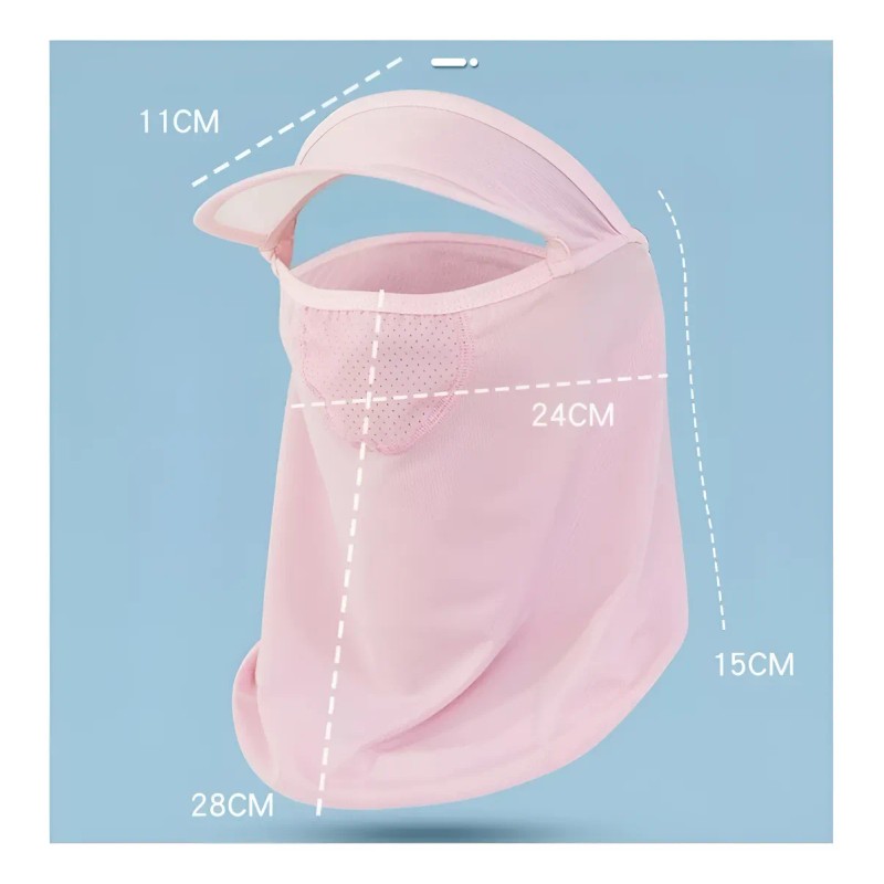 3pcs Mangas Elasticidad Protectora Uv Y Máscara Sombrero Sol