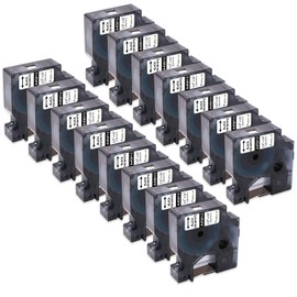 15-Pack Replace for Dymo D1 Label Tape 1/2 Inch Compatible with Dymo Label Maker Refills d1 Black on White Tape 45013 a45013 S0720530 for LabelManager 160 210D 260P 280 360D 420P 450D 500TS 640CB PnP