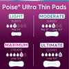 Poise Ultra Thin Incontinence Pads for Women, Bladder Leakage &