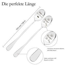 Thank You Gifts, Best Friend Gifts, Set of 2 Coffee Spoons with Engraving, Schön Dass Es Dich Gibt Gifts, Gifts for Women, Gifts for Coffee Lovers, Gifts for Girlfriend, Friendship