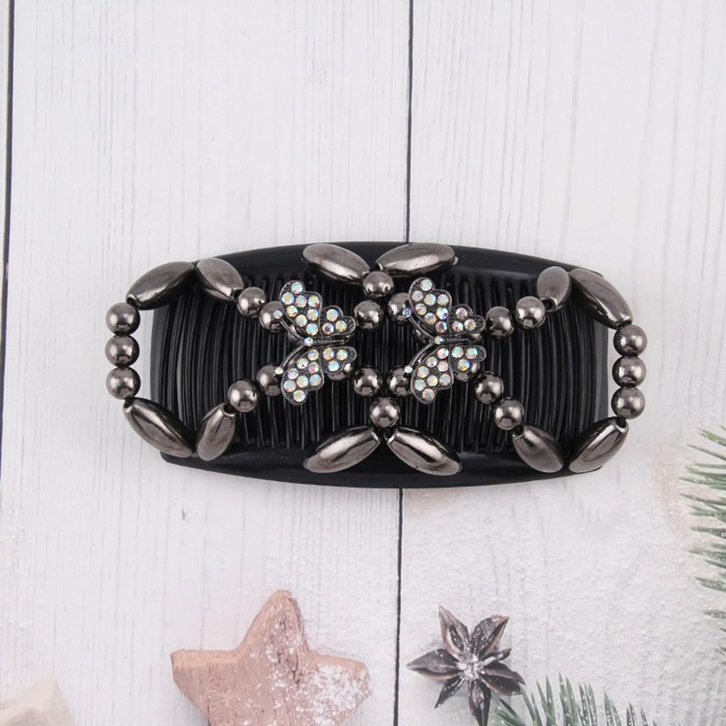 4Pcs Useful Magic Beads Hair Comb Fashionable Double Side Combs