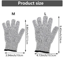 4 Pcs (M+L) Cut Resistant Gloves Level 5 Protection,Upgrade Safety Anti Cutting Gloves,Cut Resistant Gloves Food Grade,Work Gloves Cut Resistant,Safety Kitchen Cut Gloves For Meat Cutting,Wood Carving