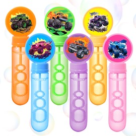 24Pcs Monster Truck Bubbles Wands for Kids Bubbles Party Favors 6 Colors Bubble Solution Mini Bubbles Bulk Toddler Toys for Boys Goodie Bag Stuffers Summer Gift Monster Truck Birthday Party Supplies