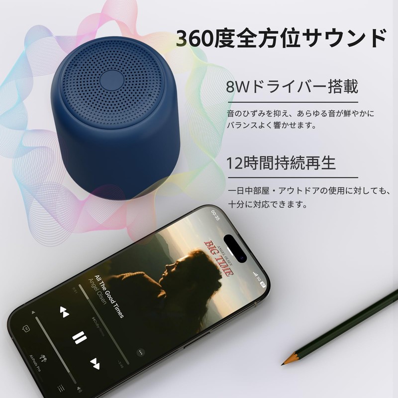 Cooboom Bluetooth Speaker IPX7 Waterproof Bath Compact Wireless 12 Hours