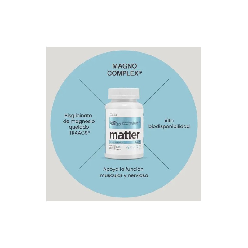 Matter Magno Complex Bisglicinato Magnesio Quelado Magnesium Bisglycinate Chelated Supplement,